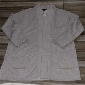 Eileen Fisher notched collar  Light Gray jacket cardigan